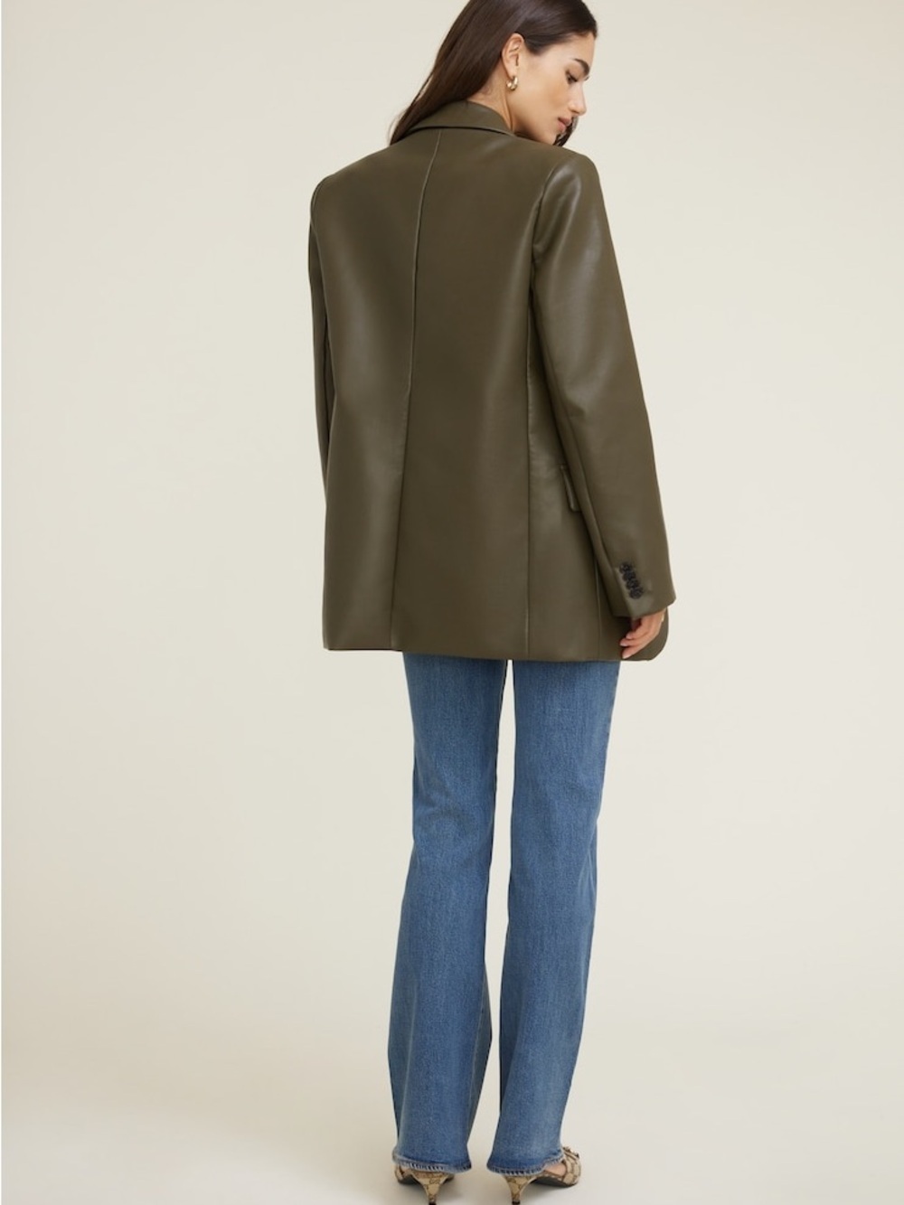 NWT Dynamite Oversized Faux Leather Blazer - XXS/XS - Picture 2 of 12